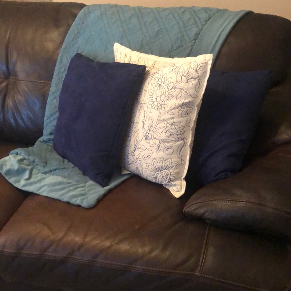 💛 Set of Two: Navy Blue Accent Pillows